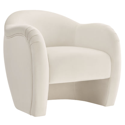 Compose Performance Velvet Accent Chair  in Alabaster
