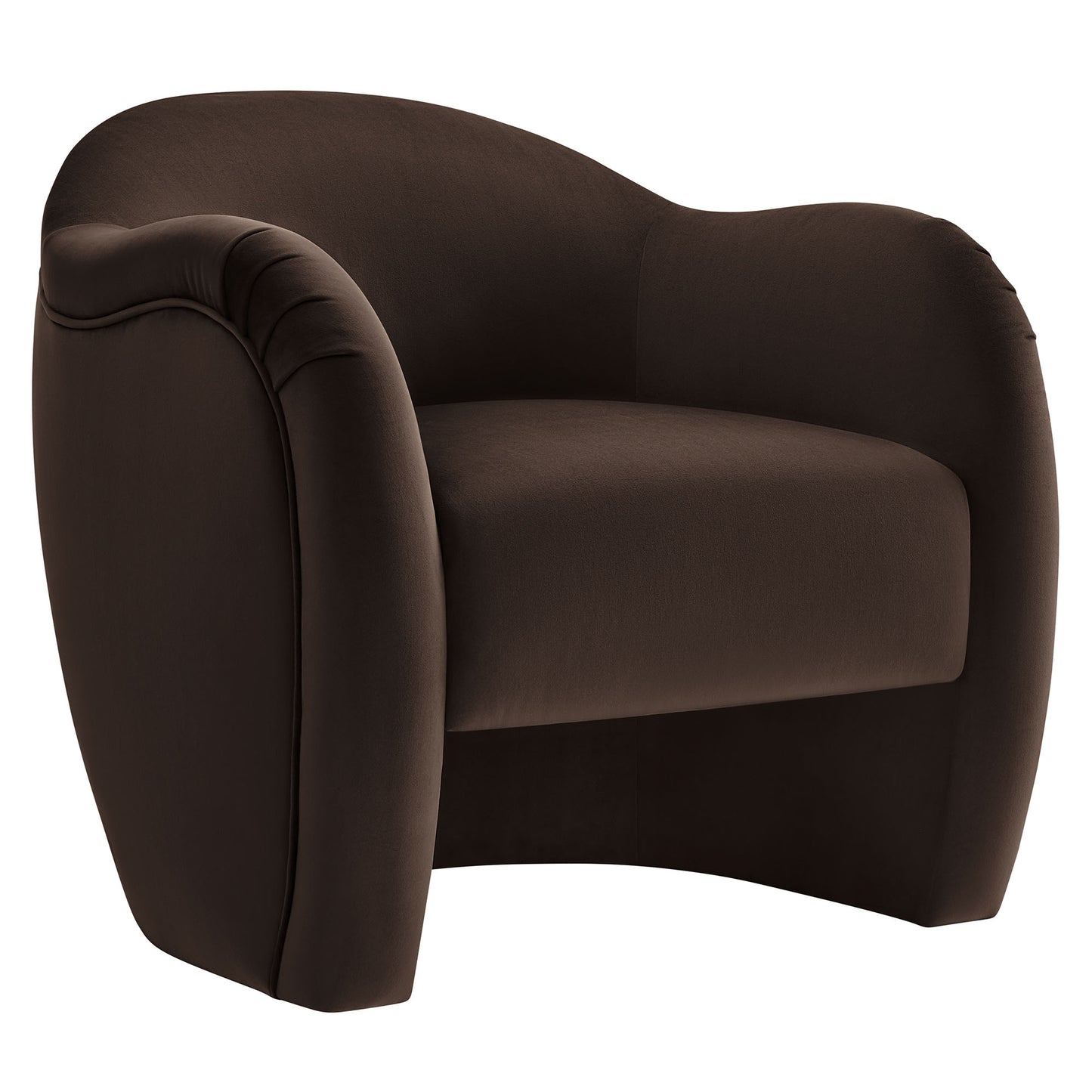 Compose Performance Velvet Accent Chair  in Chocolate Brown