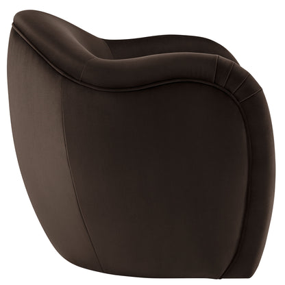 Compose Performance Velvet Accent Chair  in Chocolate Brown