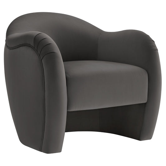 Compose Performance Velvet Accent Chair  in Storm Gray