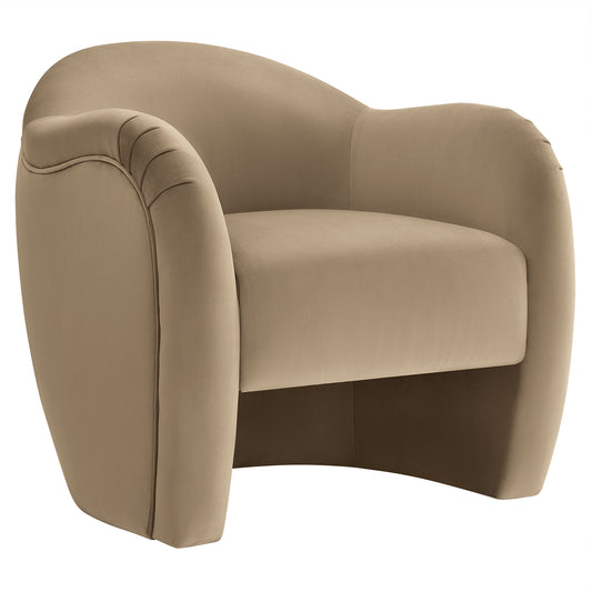 Compose Performance Velvet Accent Chair  in Taupe