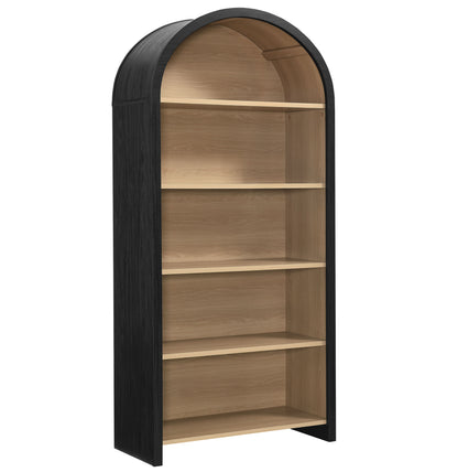 Evie Arched Wide Bookcase Display Cabinet  in Black