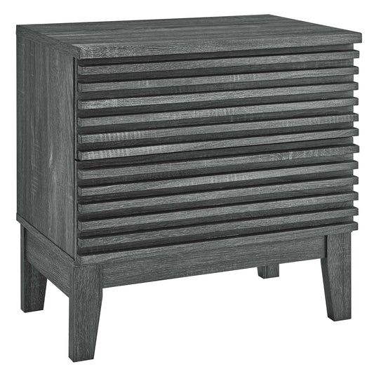 Render Two-Drawer Nightstand  in Charcoal