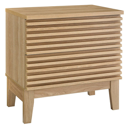 Render Two-Drawer Nightstand  in Oak