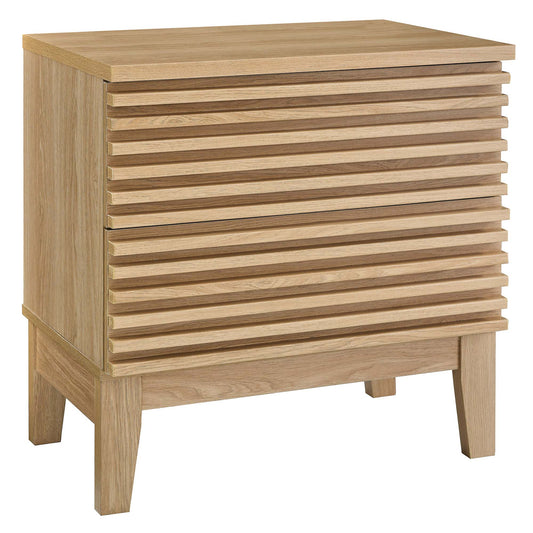 Render Two-Drawer Nightstand  in Oak