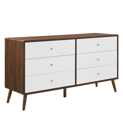 Transmit 60" Dresser  in Walnut White