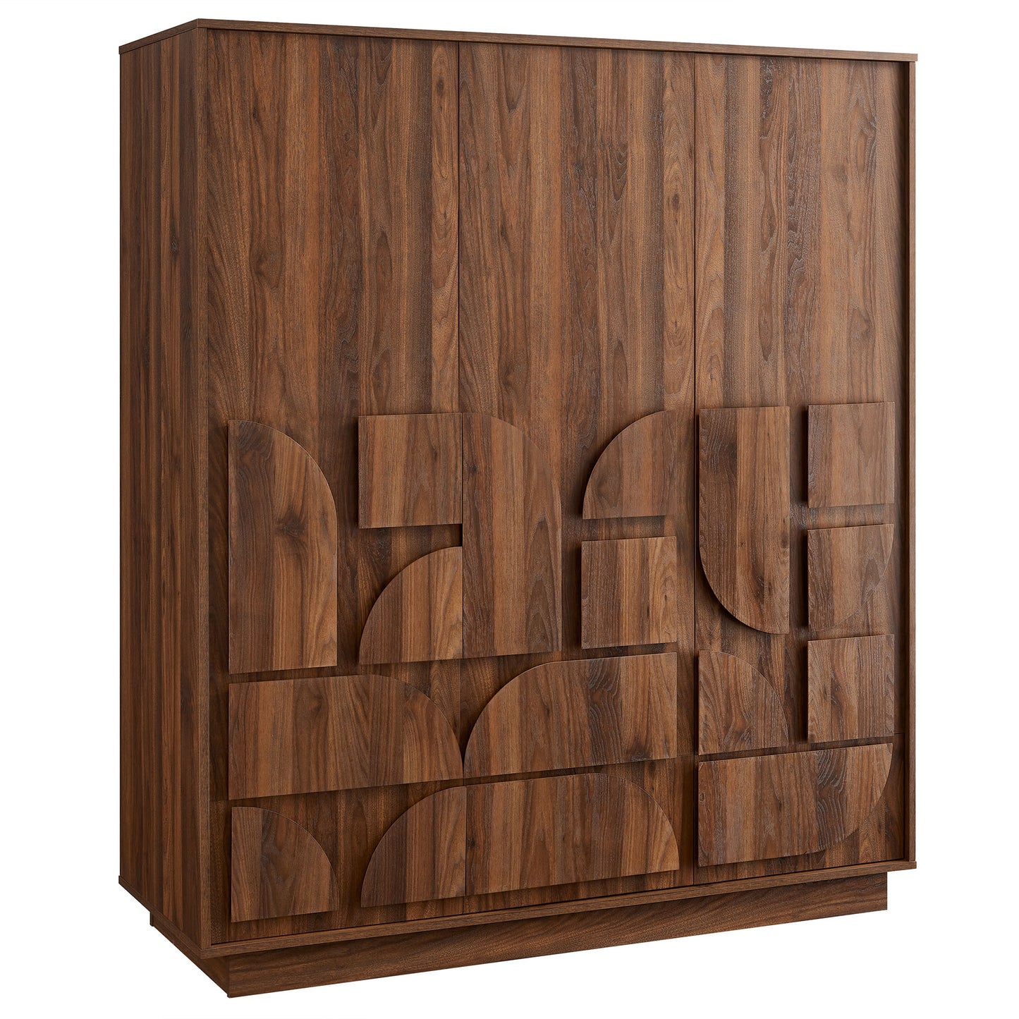 Bulwark 3-Door Wardrobe Closet  in Walnut