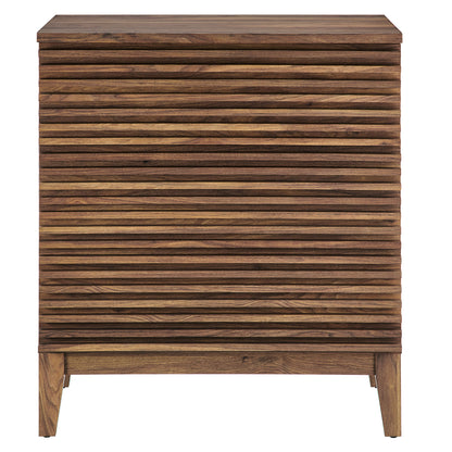 Render Large 3-Drawer Nightstand  in Walnut