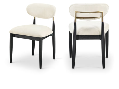 Panthere Premium Wood and Brass Dining Chair w/Performance Fabric