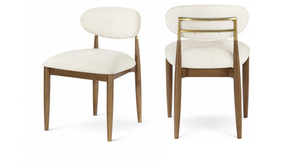 Panthere Premium Wood and Brass Dining Chair w/Performance Fabric