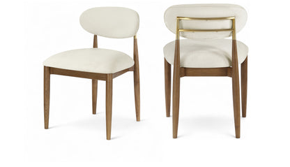 Panthere Premium Wood and Brass Dining Chair w/Performance Fabric