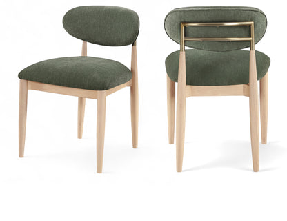 Panthere Premium Wood and Brass Dining Chair w/Performance Fabric