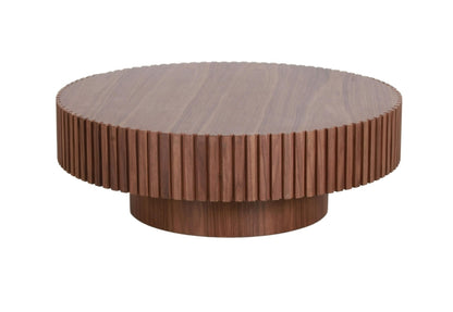 Modrest Pierre - Modern Walnut Large Round Coffee Table