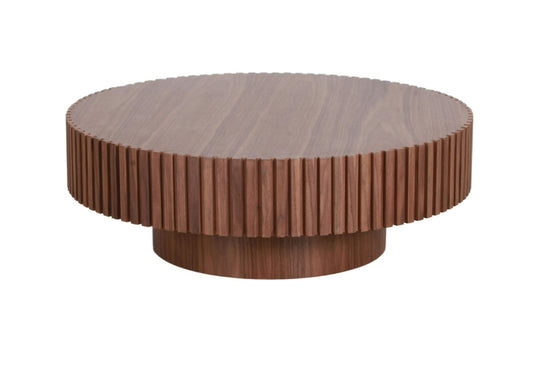 Modrest Pierre - Modern Walnut Small Round Coffee Table