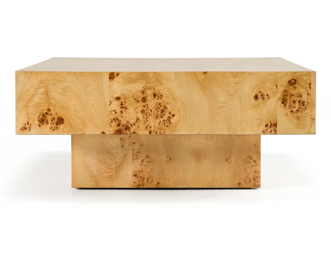 Modrest August - Modern Burl Square Coffee Table