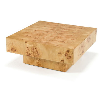 Modrest August - Modern Burl Square Coffee Table