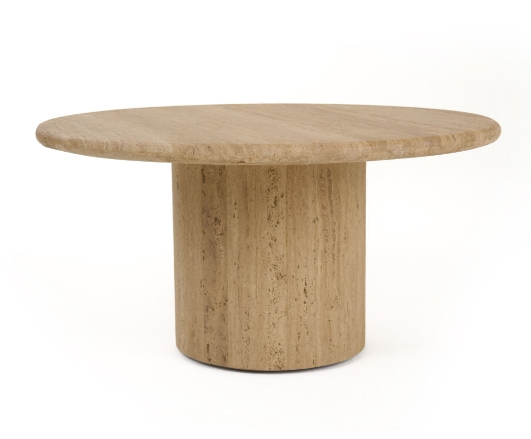 Modern Travertine Marble Round Coffee Table