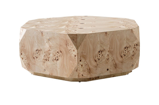 Modrest July - Modern Mapa Burl Round Coffee Table