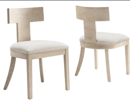 T back dining chair w/ curved back/ performance fabric