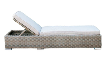75" Outdoor Wicker Sunbed Chaise lounger