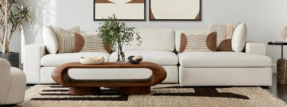 Gorgeous 58" Unique coffee table crafted in solid wood