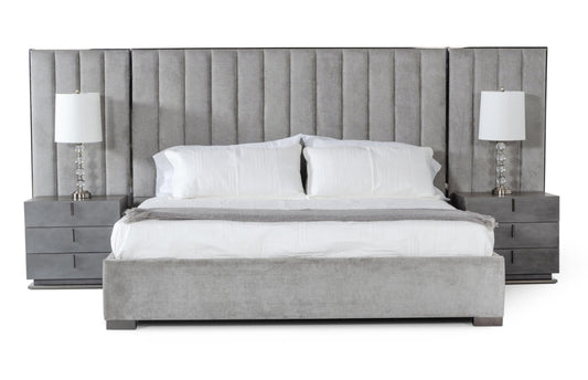 Eastern king Modern Grey & Black Stainless Steel Bed