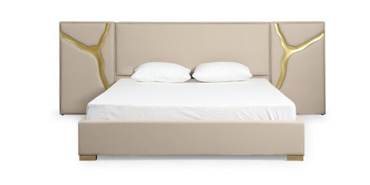 Queen Glam leather & Gold Bed