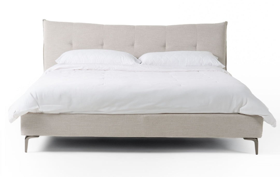 Eastern King - Modern Grey Fabric Bed