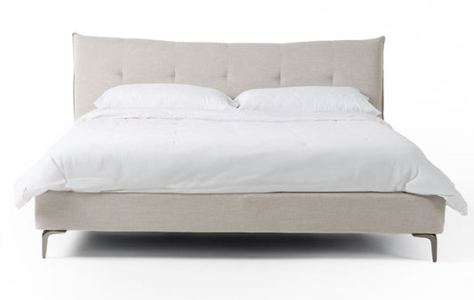 Eastern King - Modern Grey Fabric Bed