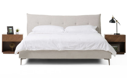 Eastern King - Modern Grey Fabric Bed