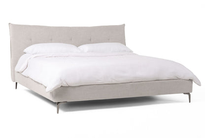 Eastern King - Modern Grey Fabric Bed