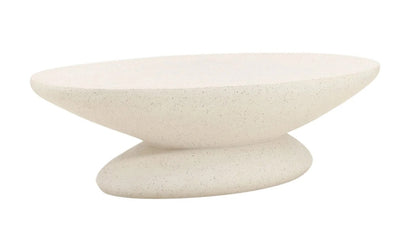Ivory Concrete Terrazzo Oval Coffee Table