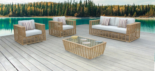 Ko Tao - Outdoor Beige Wicker Sofa Set Collection