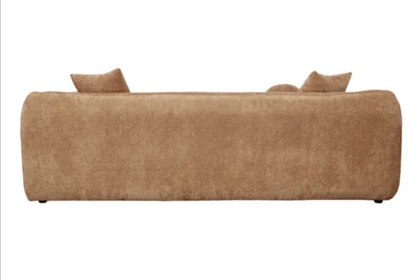 Claudine 93" Upholstered Chenille Sofa in Camel
