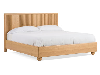 Carey King Modern Natural Oak Bed Platform Bed