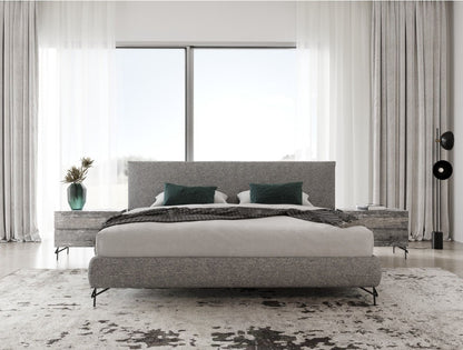 Aria King Italian Modern Grey Fabric