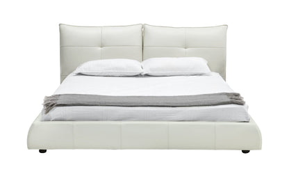 Miami Eastern King Modern White Leather Bed
