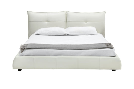 Miami Eastern King Modern White Leather Bed