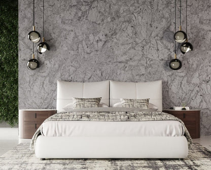 Miami Eastern King Modern White Leather Bed