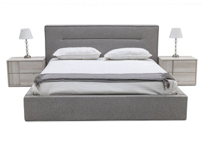 Juliana King Italian Modern Dark Grey Upholstered Bed