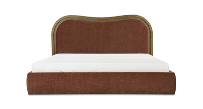 Lulu King Bed upholstered in Velvet Rust Chestnut