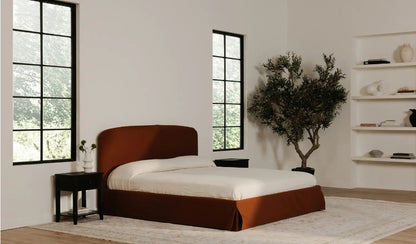 Prime King Slipcover Storage Bed upholstered in Rust