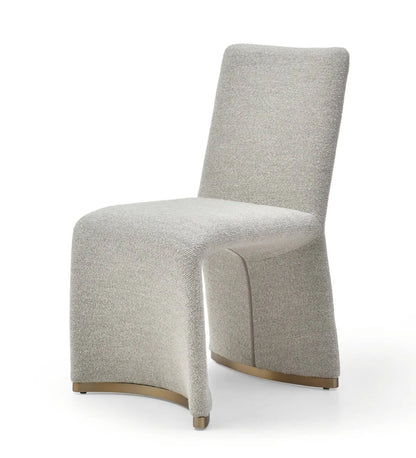 (Set of 2) Paris fully upholstered dining chair and Brushed with brushed gold accents