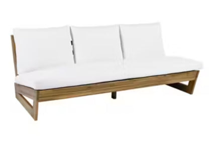 Emma Outdoor Wood Convo set- white cushions