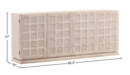 Harrison 86" Reclaimed Wood Sideboard Whitewash