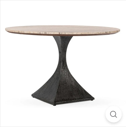 Round Travertine Dining Table