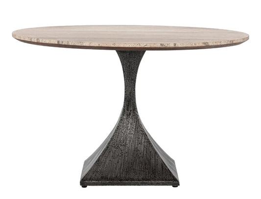 Round Travertine Dining Table