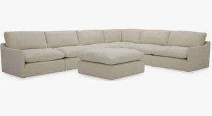 Fedora Modern White Fabric Sectional