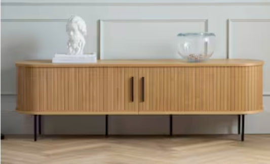 Tambour Flutted Wood TV Media console
