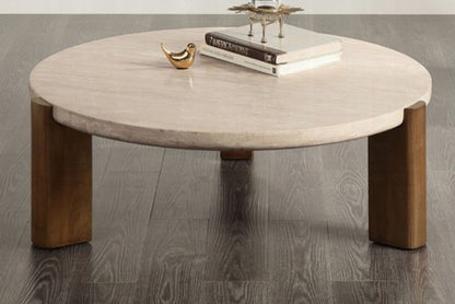 Lunar travertine coffee table